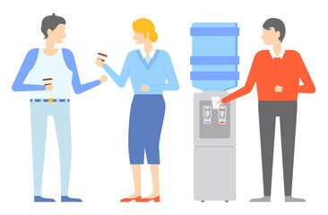 Office people worker. Vector illustration. The office people worker metaphor symbolizes interconnectedness individuals in workplace Working in organized and efficient manner is essential