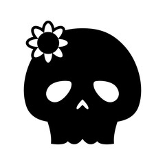 Skull Glyph Style in Design Icon
