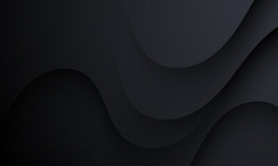 Abstract black background. Dynamic wave shape composition. Vector illustration	