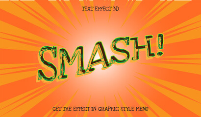 smash text effect 3d - Get the effect graphic in style menu


