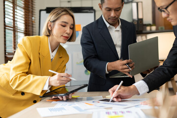 Group asia business people of business people in the company's meeting room. 