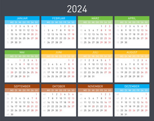Kalender 2024 - obrazy, fototapety, plakaty
