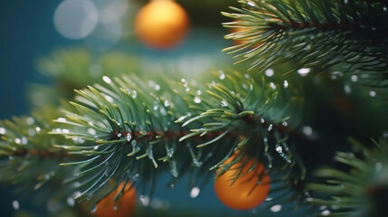 Naklejka na ściany i meble Close up Christmas tree background