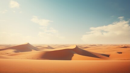 Fototapeta na wymiar Desert sand dunes with blue sky. 3d render.