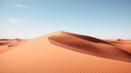 Desert sand dunes in the Sahara desert. 3d render - obrazy, fototapety, plakaty