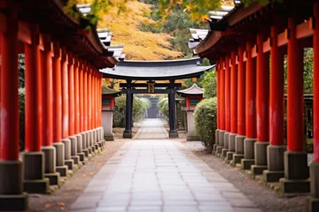 Fotobehang traditional japanese torii gate © Alfazet Chronicles