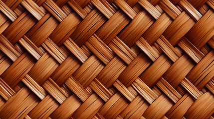 Close-up seamless texture of sustainable rattan weave - obrazy, fototapety, plakaty