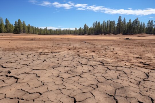 a parched land where a forest once stood