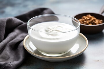 soy yogurt in a bowl as vegan dairy option