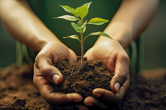Plant a tree change a life social responsibility concept