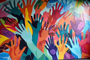 Paint murals for local change. social responsability concept - obrazy, fototapety, plakaty