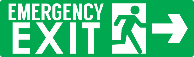 emergency exit door signage, vector illustration. template ready to print high resolution file.good for office building,hotel,hospital,supermarket,mall
