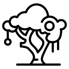 Isolated black and white color tree, forest, park and garden tree icon