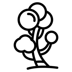 Isolated black and white color tree, forest, park and garden tree icon