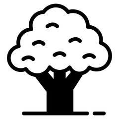 Isolated black and white color tree, forest, park and garden tree icon