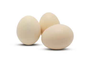 three raw eggs on transparent background png