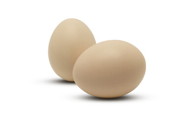 Two fresh white eggs on transparent background png