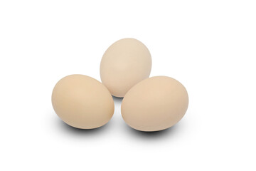 Three white eggs on transparent background png