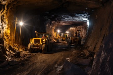Fototapeta na wymiar underground mining operations in previously undisturbed land