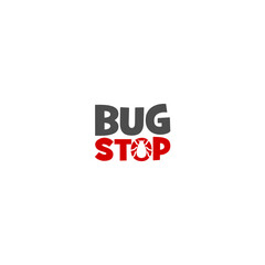 Bug stop logo isolated on white background