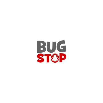 Bug stop logo isolated on white background
