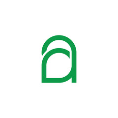 Obraz premium letter a leaf simple geometric line logo vector