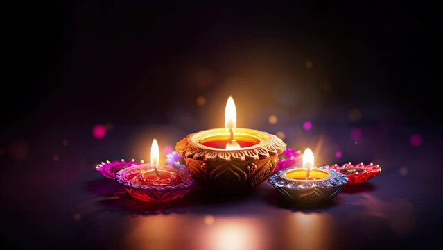 Diwali Night, Flowers and Fireworks in Full Bloom