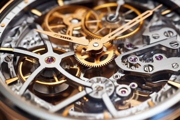 close-up of luxury watchs meticulous dial detail - obrazy, fototapety, plakaty