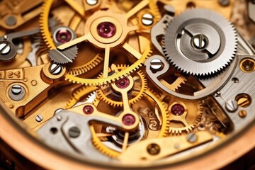 closeup of watch movements and gears