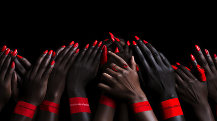  a scene or composition that represents unity, empathy, and solidarity in the fight against HIV/AIDS. 