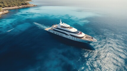 Luxury Yacht in the middle of the ocean - Powered by Adobe