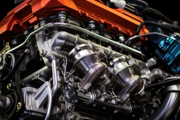 Fototapeta premium a detailed look at a race cars engine