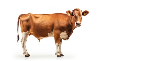 Cow isolated by white background