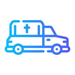 hearse Line Gradient Icon