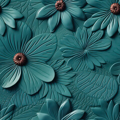 Seamless floral ornamental texture pattern, ai background - obrazy, fototapety, plakaty