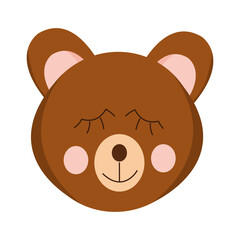 bear cute animal in flat style.