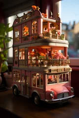 Foto op Canvas Cat house with a British double-decker bus theme, Generative AI © Shooting Star Std