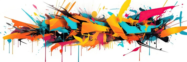 Expressive graffiti-style design featuring bold brush strokes. A vibrant portrayal of urban creativity. Modern, edgy, dynamic, street art, abstract, contemporary. Generated by AI.