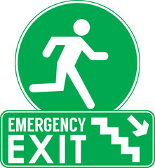 emergency exit door signage, vector illustration. template ready to print high resolution file.good for office building,hotel,hospital,supermarket,mall