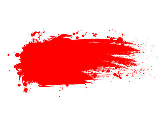 Red dried paint splattered dirty style. Royalty high-quality free stock image of Isolated ink stencils for graphic design, text fields. Artistic brush strokes, splatter stains, paintbrush, overlay
