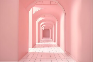 Abstract pink endless tunnel
