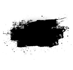 Black dried paint splattered dirty style. Royalty high-quality free stock image of Isolated ink stencils for graphic design, text fields. Artistic brush strokes, splatter stains, paintbrush, overlay