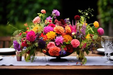 a vibrant floral centrepiece