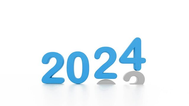 happy new year, copy space for text, empty space for text, 2024 mew year text, isolated on white 3d rendering of 3d text