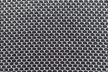 black and white jersey fabric with honeycomb pattern from above