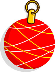 red ball ornament decorate celebration new year or christmas red vector design 