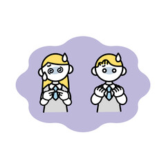 不安で混乱する学生2人