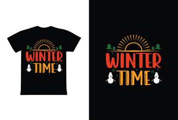 Winter Time. Winter t shirt design vector. winter weather. typography t shirt design. - obrazy, fototapety, plakaty
