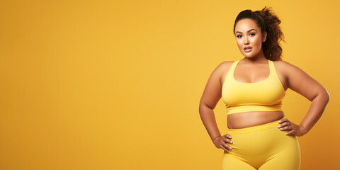 Confident Plus-Size Model in Stylish Fitness Outfit