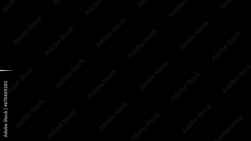Poster animation of a simple black arrow extending on white background